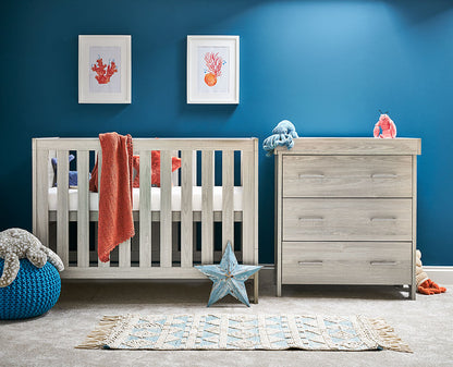 Obaby Nika Mini 2 Piece Nursery Room Furniture Set - Grey Wash
