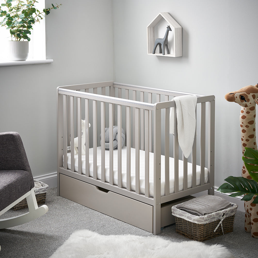 Obaby Bantam Space Saver Cot - Warm Grey