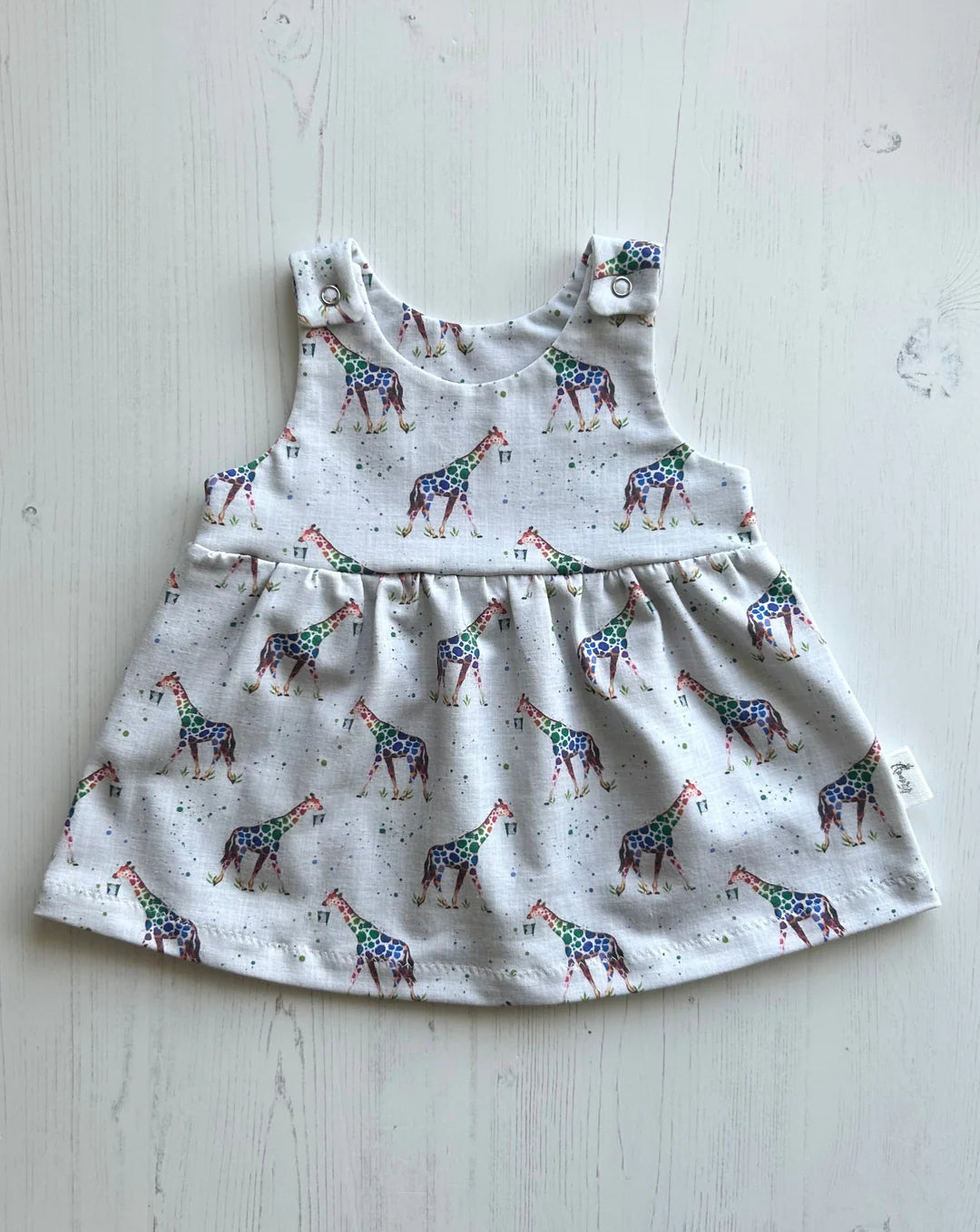 Wonder & Wren Giraffe Splash Pinafore Handmade Dress