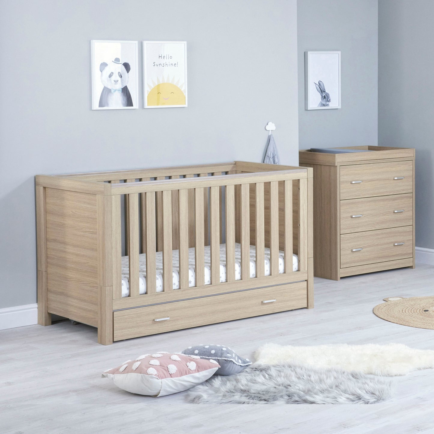 Babymore Luno 2 Piece Nursery Room Furniture Set
