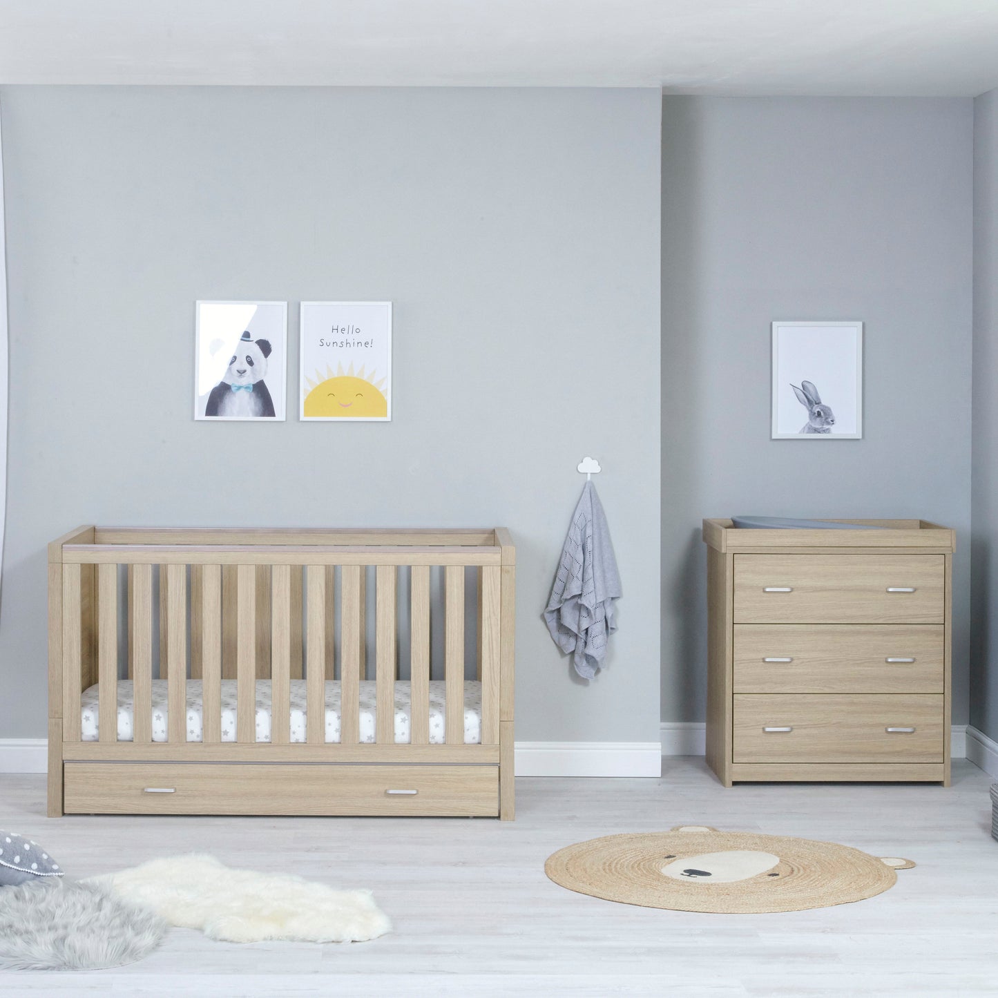 Babymore Luno 2 Piece Nursery Room Furniture Set