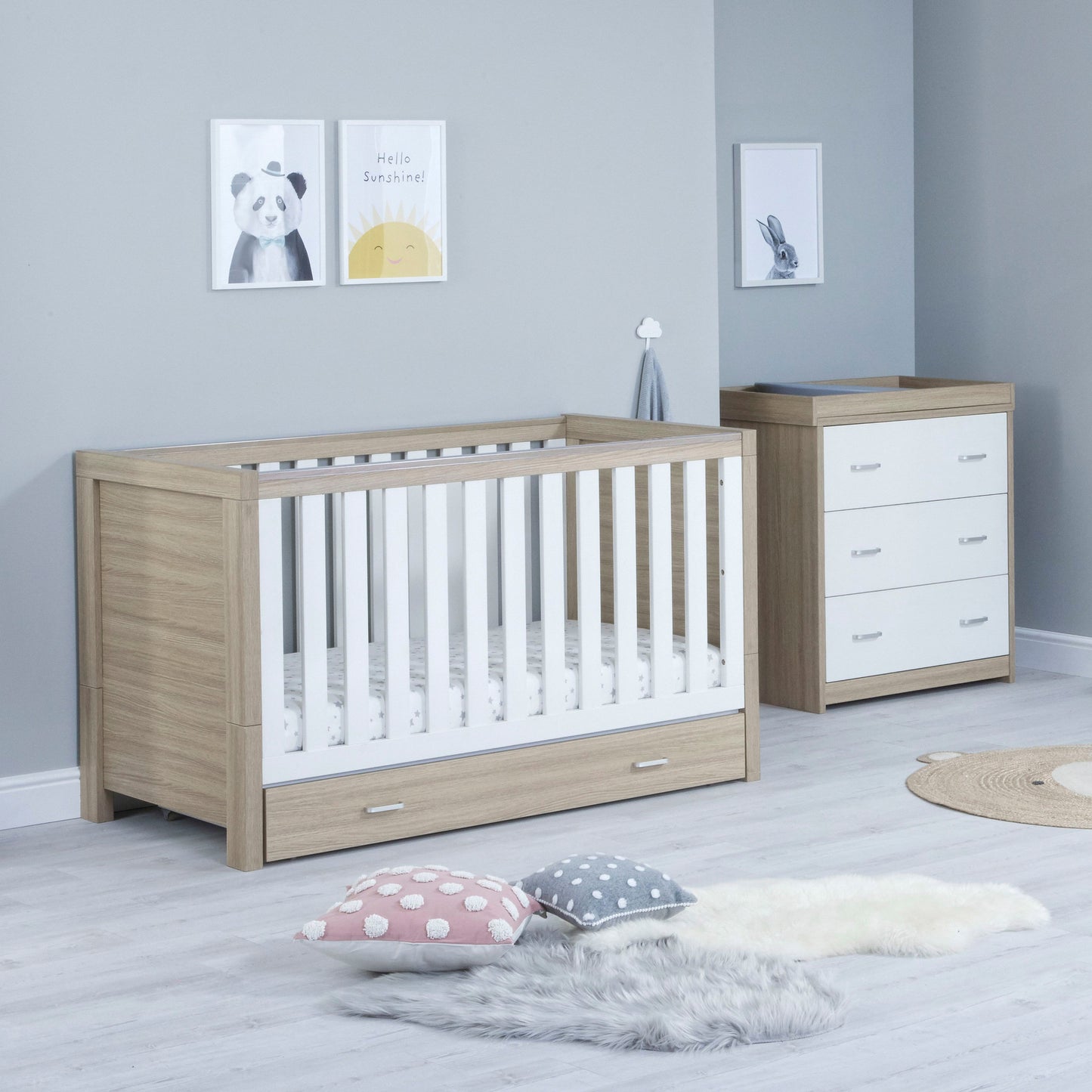 Babymore Luno 2 Piece Nursery Room Furniture Set