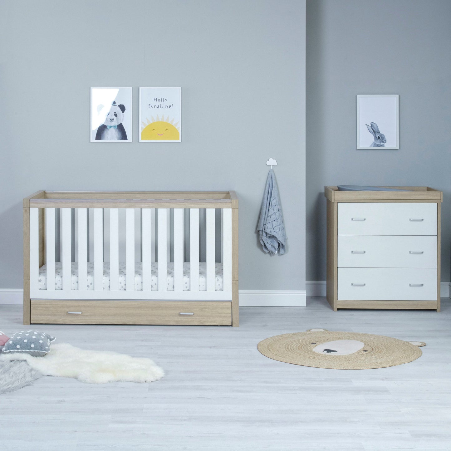 Babymore Luno 2 Piece Nursery Room Furniture Set