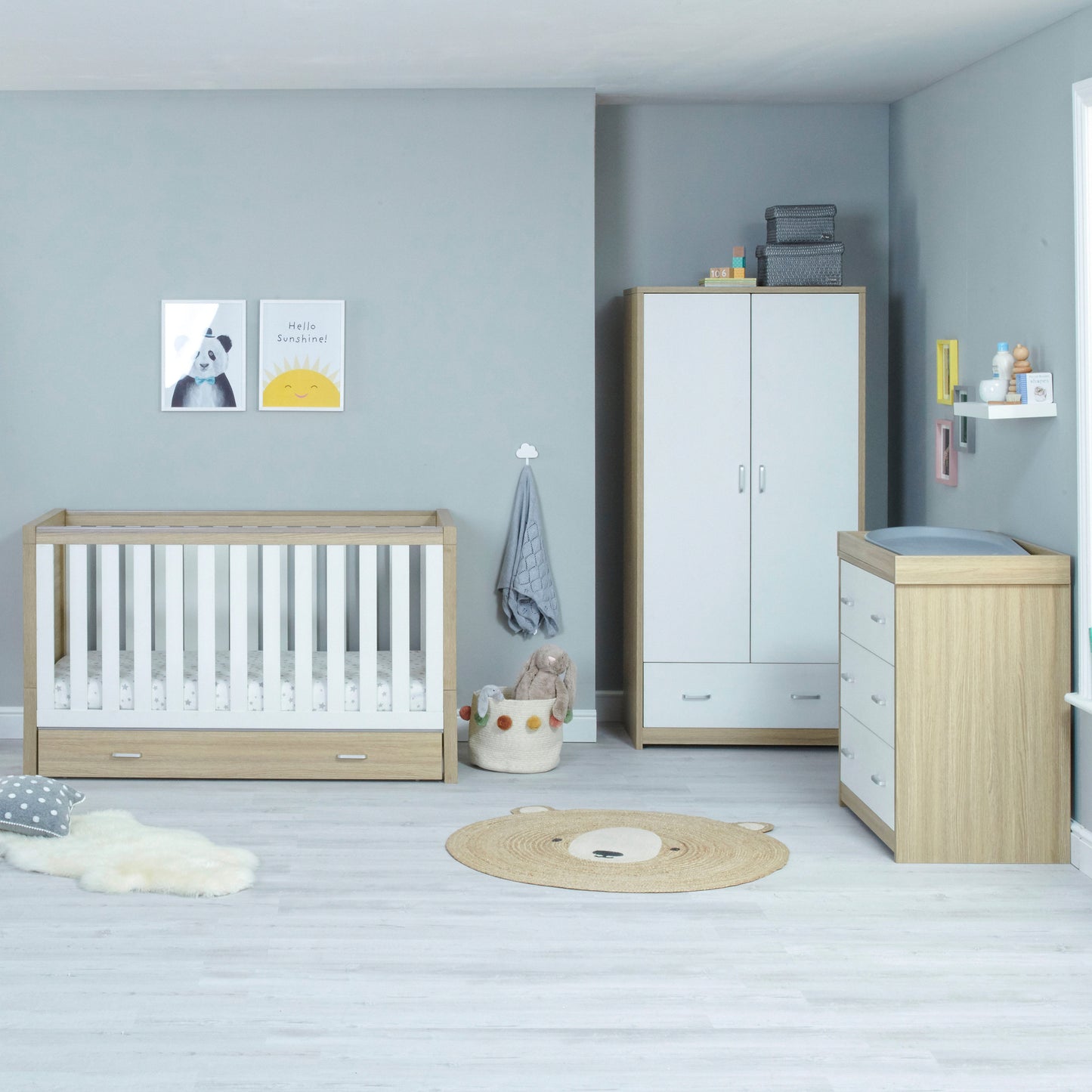 Babymore Luno 3 Piece Nursery Room Furniture Set