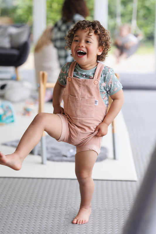 Wonder & Wren Rose Needlecord Handmade Short Dungarees