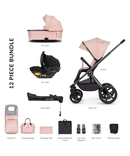 Venicci Upline Pram Pushchair Travel System Misty Rose