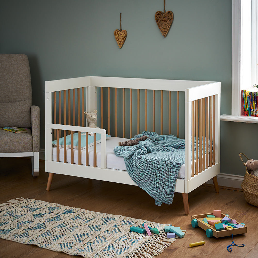 Obaby Maya Mini Scandi Cot Bed White & Natural