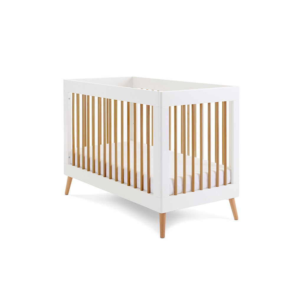 Obaby Maya Mini Scandi Cot Bed White & Natural