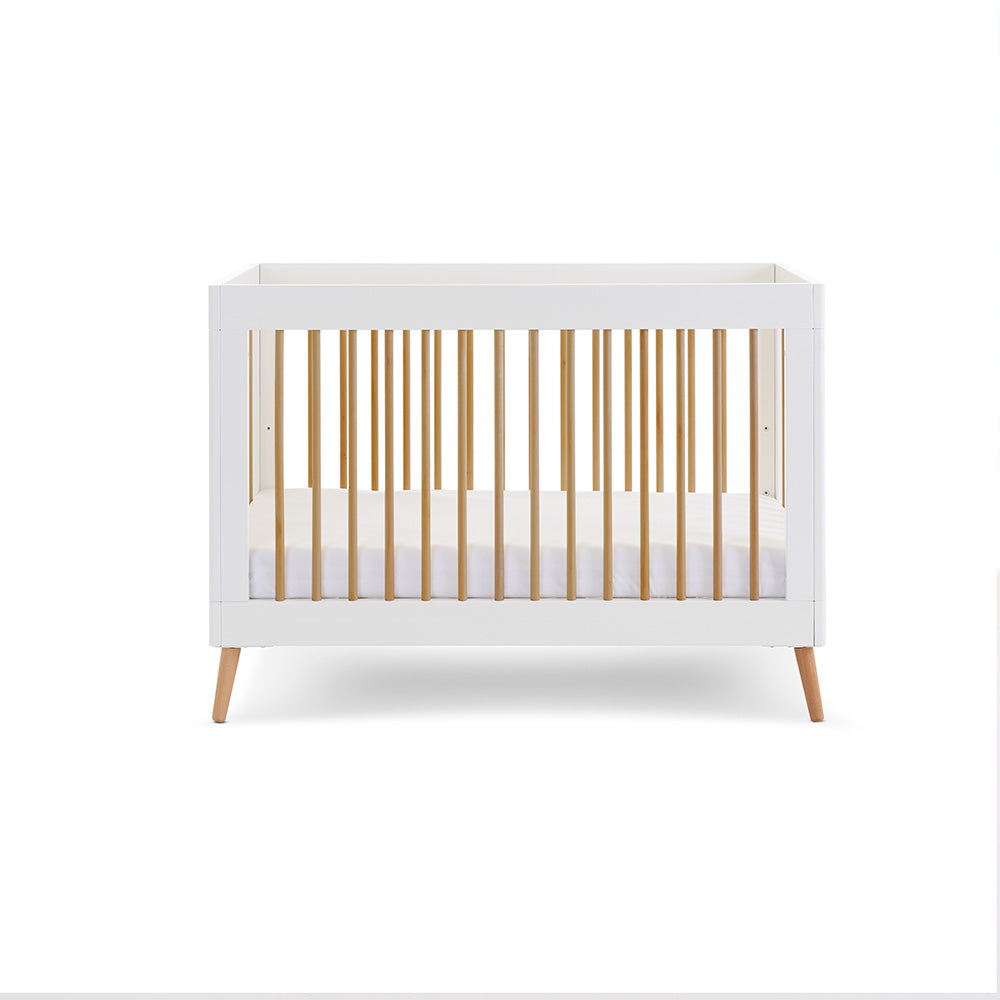 Obaby Maya Mini Scandi Cot Bed White & Natural