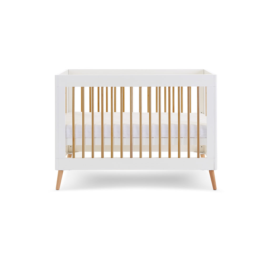 Obaby Maya Mini Scandi Cot Bed White & Natural