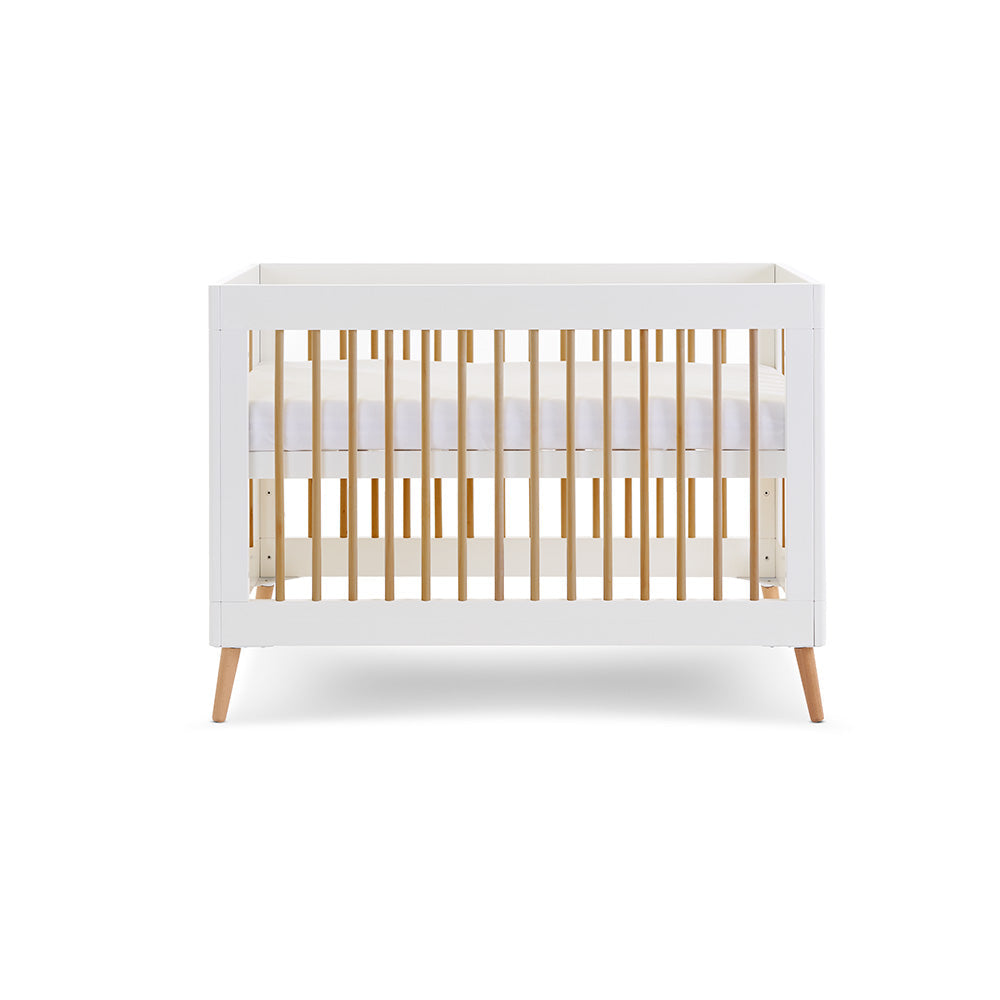 Obaby Maya Mini Scandi Cot Bed White & Natural