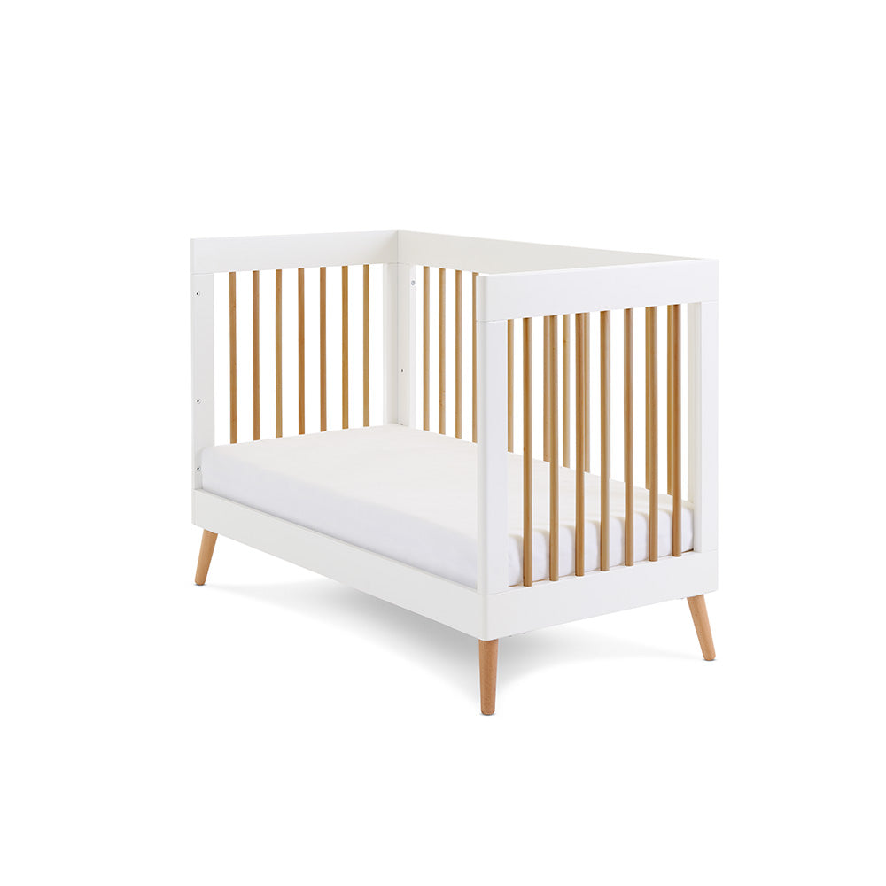 Obaby Maya Mini Scandi Cot Bed White & Natural