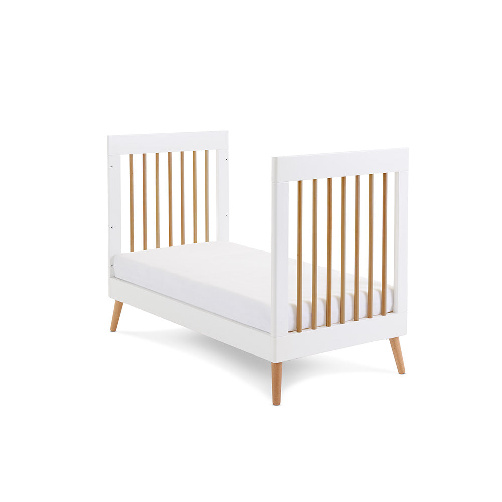 Obaby Maya Mini Scandi Cot Bed White & Natural