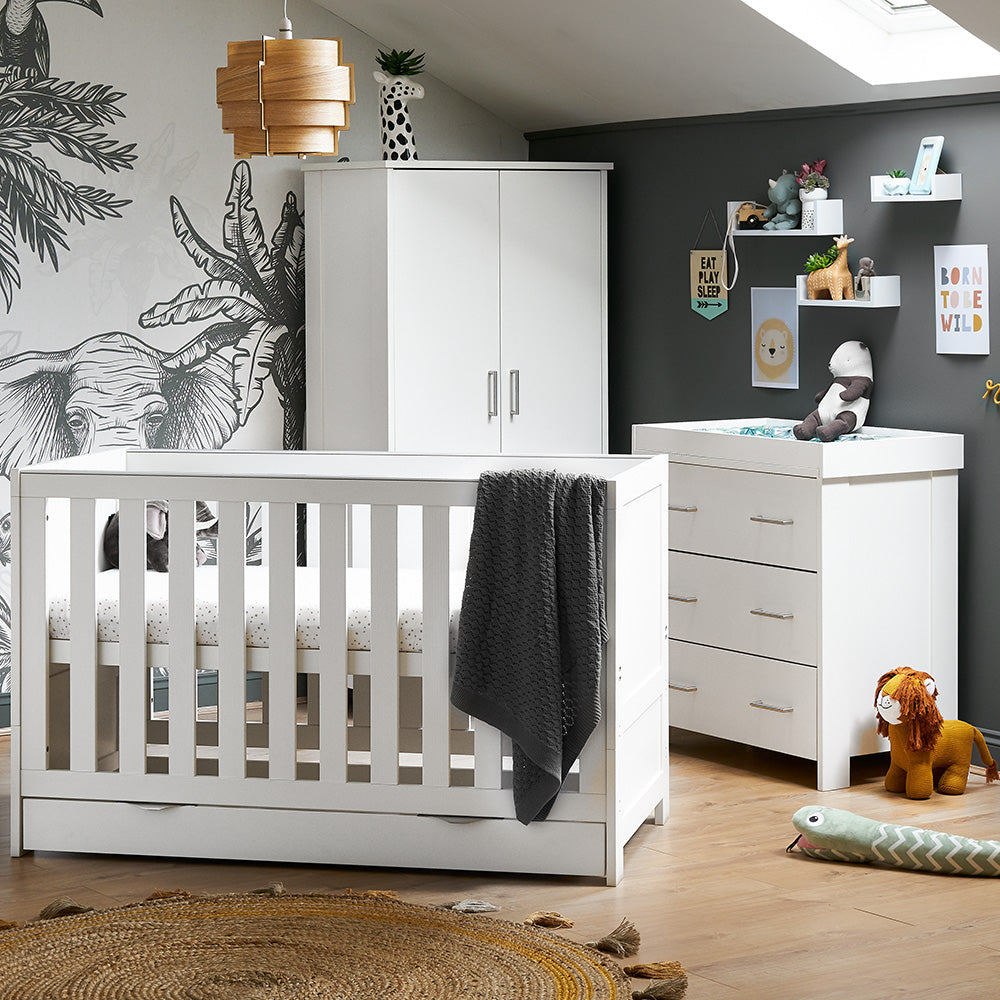 Obaby Nika 3 Piece Nursery Room Furniture Set & Underdrawer