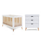 Obaby Maya Scandi 2 Piece Nursery Room Furniture Set Natural & White