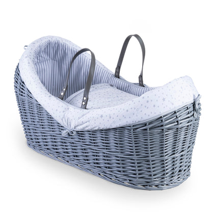 Clair De Lune Stars & Stripes Grey Wrapover Noah Pod Moses Basket