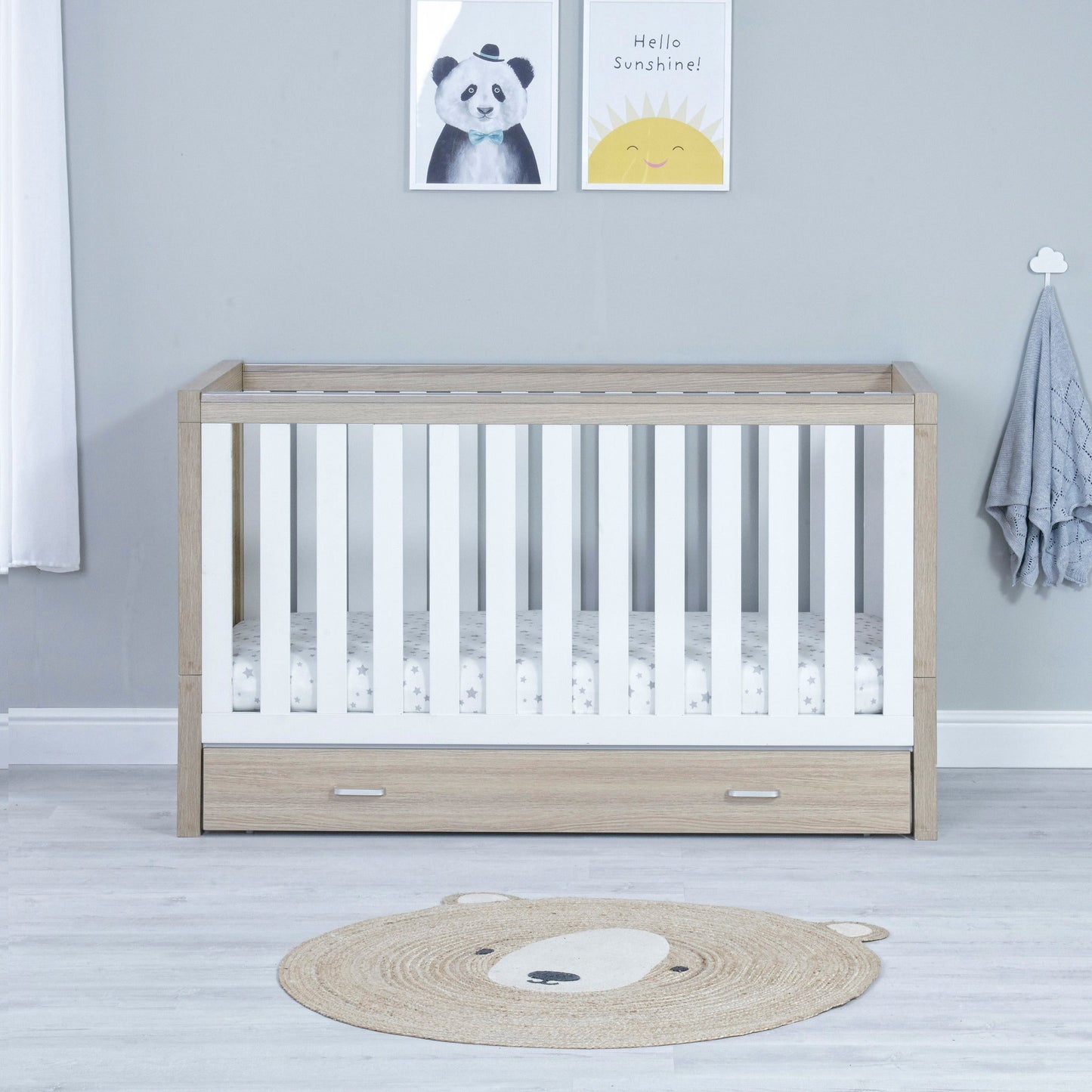 Babymore Luno Cot Bed & Drawer