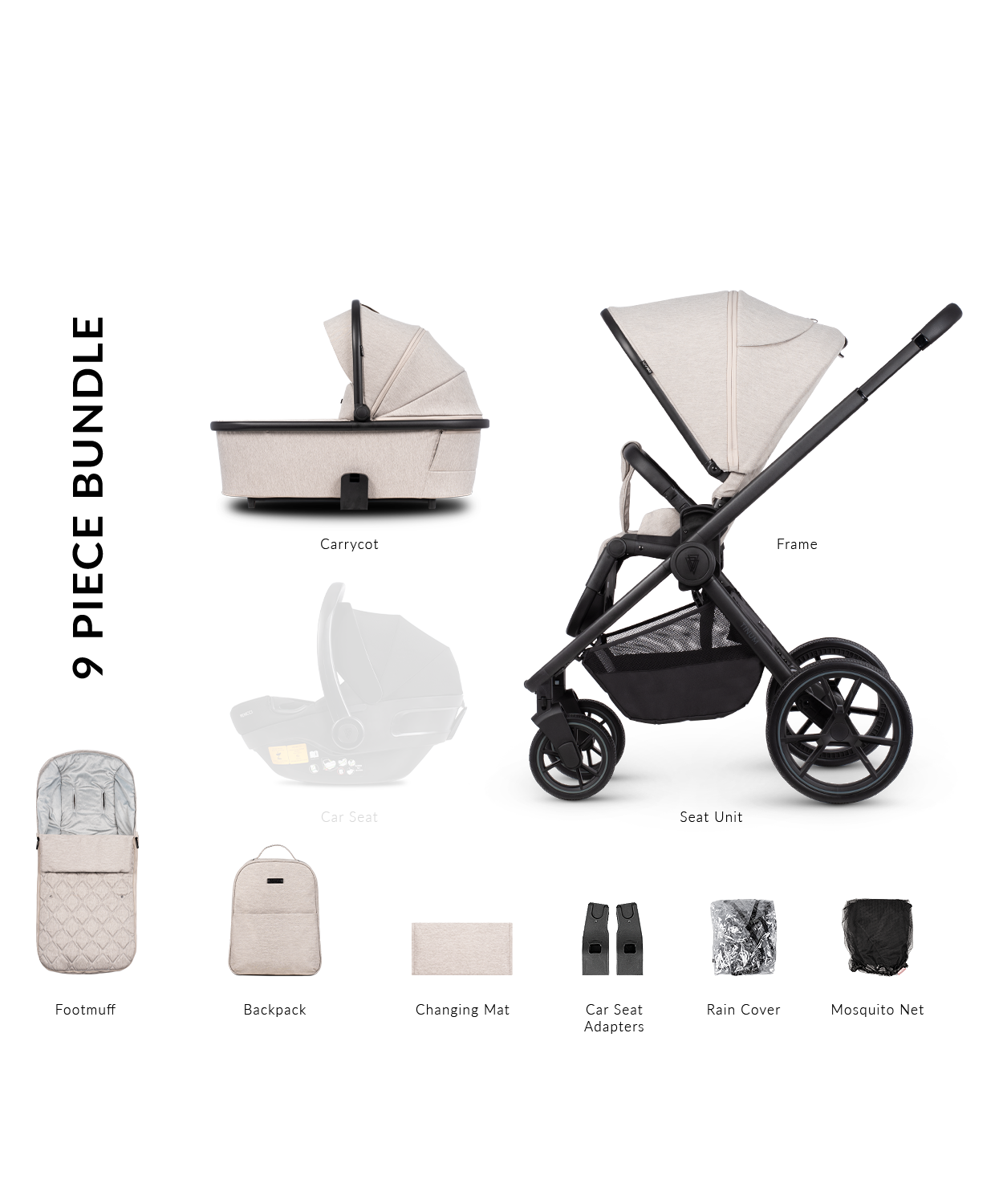 Venicci Tinum Edge Pram Pushchair Travel System Dust