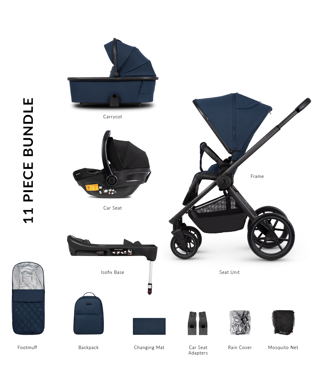 Venicci Tinum Edge Pram Pushchair Travel System Ocean