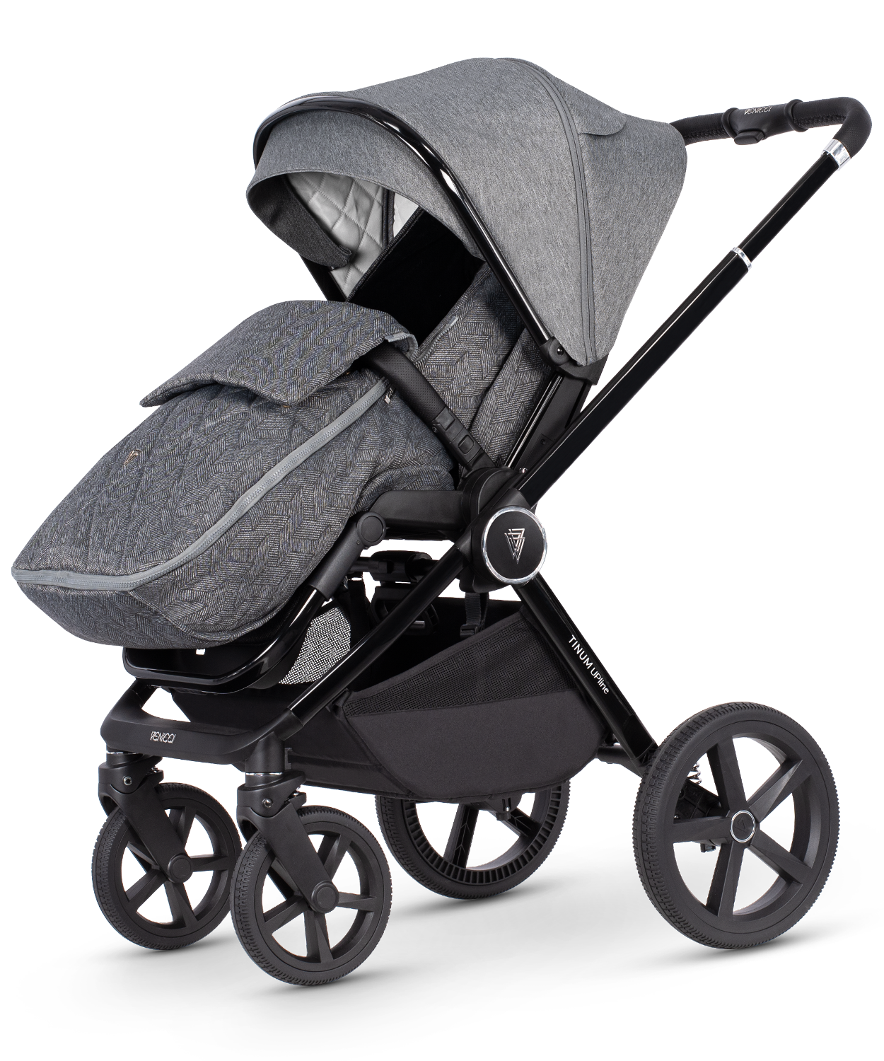 Venicci Upline Pram Pushchair Travel System Slate Grey